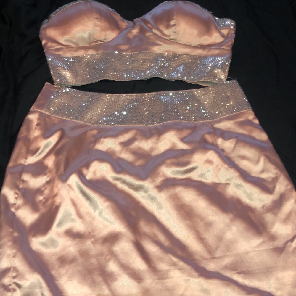 2 piece crop skirt set